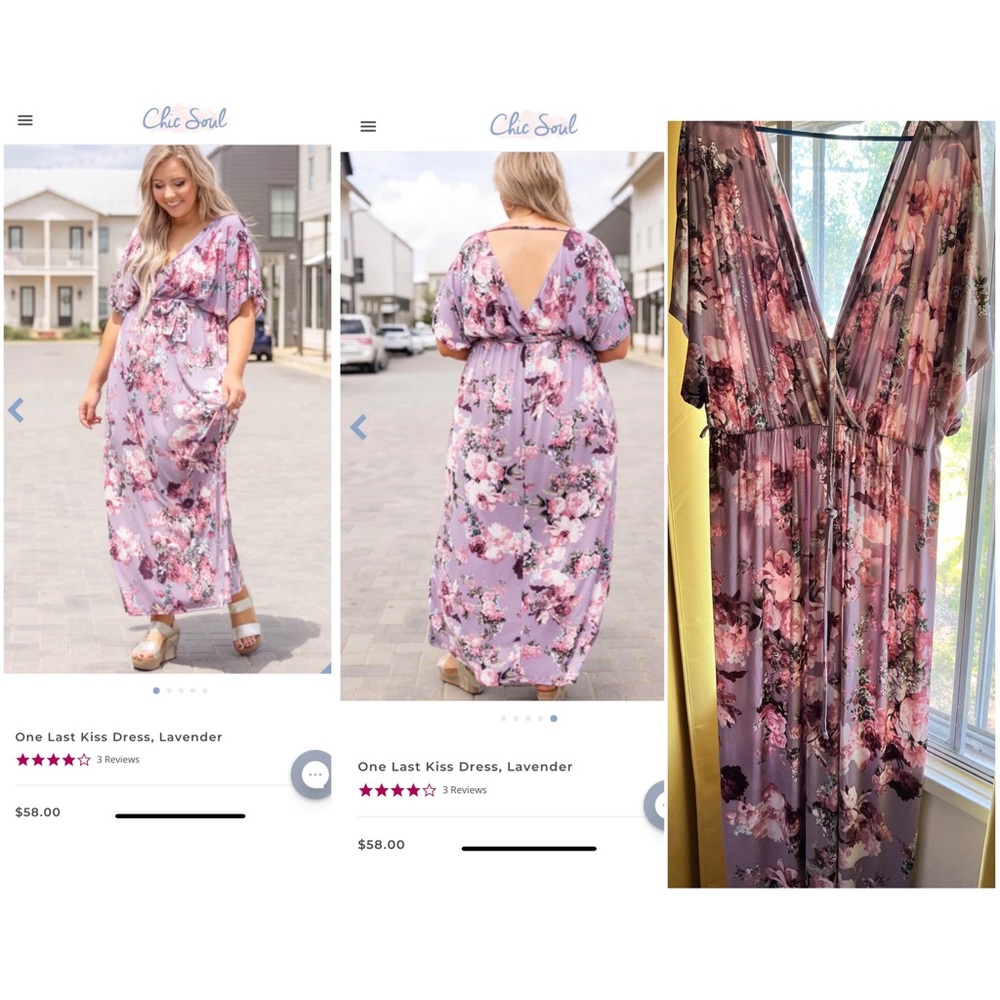 💜🤍 ONE LAST KISS DRESS - LAVENDER- CHIC SOUL 💜🤍